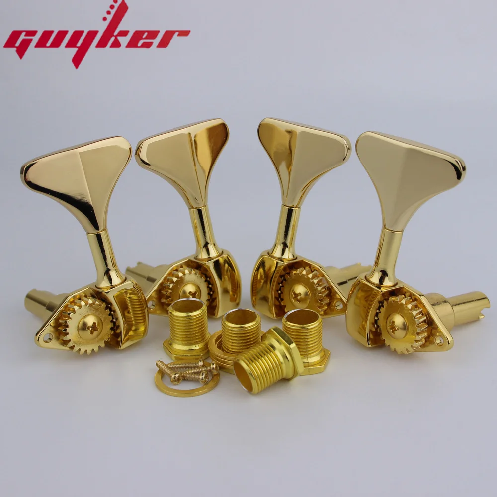 

New Bass Tuners 1:20 Ratio Guitar Machine Gold Heads Guitar Tuning Key Pegs Open Gear