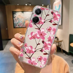 Elegant White Lace Flower Clear Phone Case - Romantic Transparent Design for Redmi Note 10 Pro (Zwhua50)