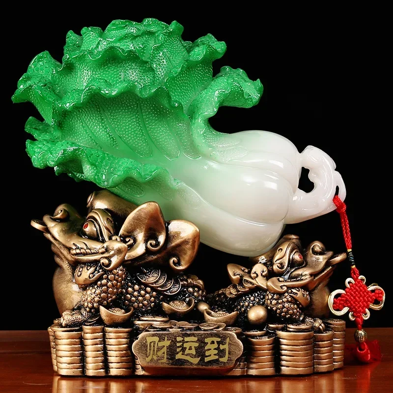 

Feng Shui Jade Cabbage Ornaments Home Decoration Crafts Entrance Shop Opening Furnishings Lucky Office Living Room Gifts