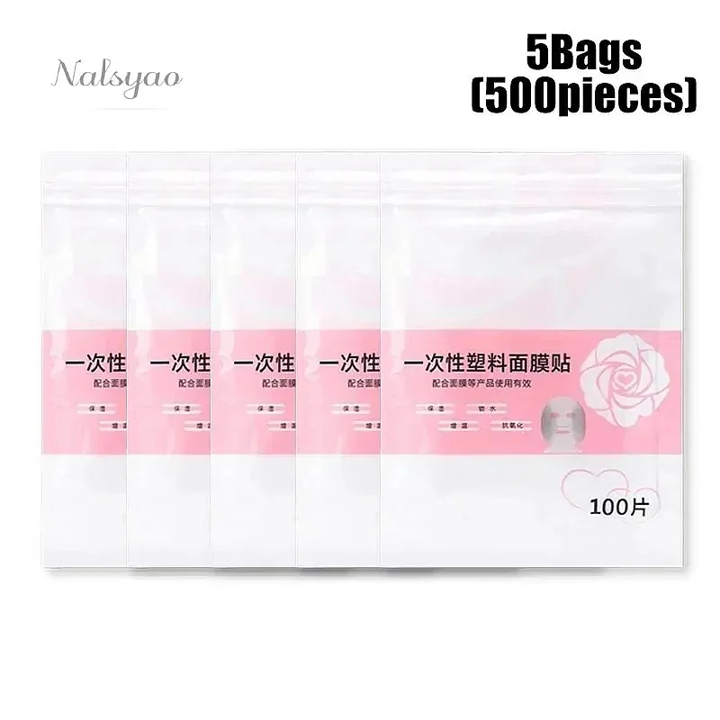 Bulk Pack of Disposable Transparent Face Mask Wraps for Beauty Makeup and Skincare