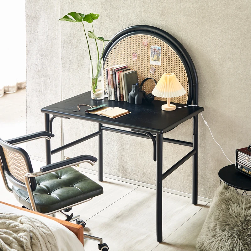 

Simple Nordic Retro Makeup Table Rattan Desk