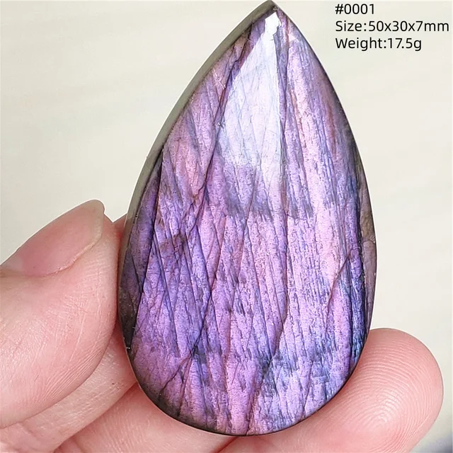 Pendentif en labradorite violette naturelle, bijoux en labradorite violette pure, 50x30x7mm, collier pour femmes et hommes, AAAAAA 1