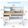 Bookshelf Hutch Multi Function with Chair Drafting Table Computer Station Built-in  Wood Adjustable Height Kids Study Desk 2