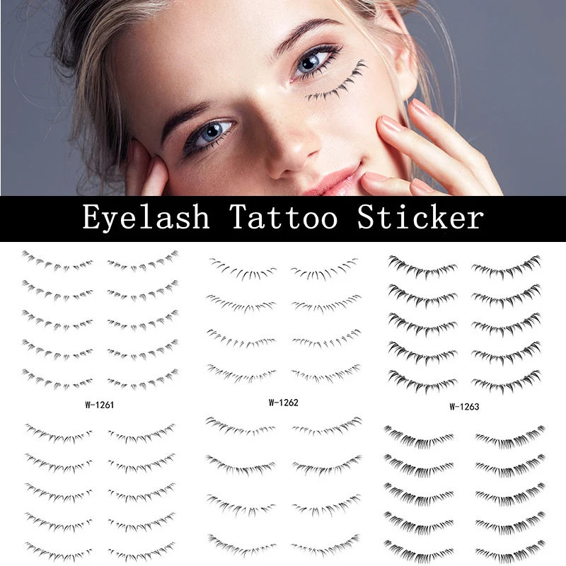 

Lower Eyelash Tattoo Stickers Waterproof Lasting Fake Lashes Temporary Tattoo Patch Natural Women False Eyelashes Eye Makeup