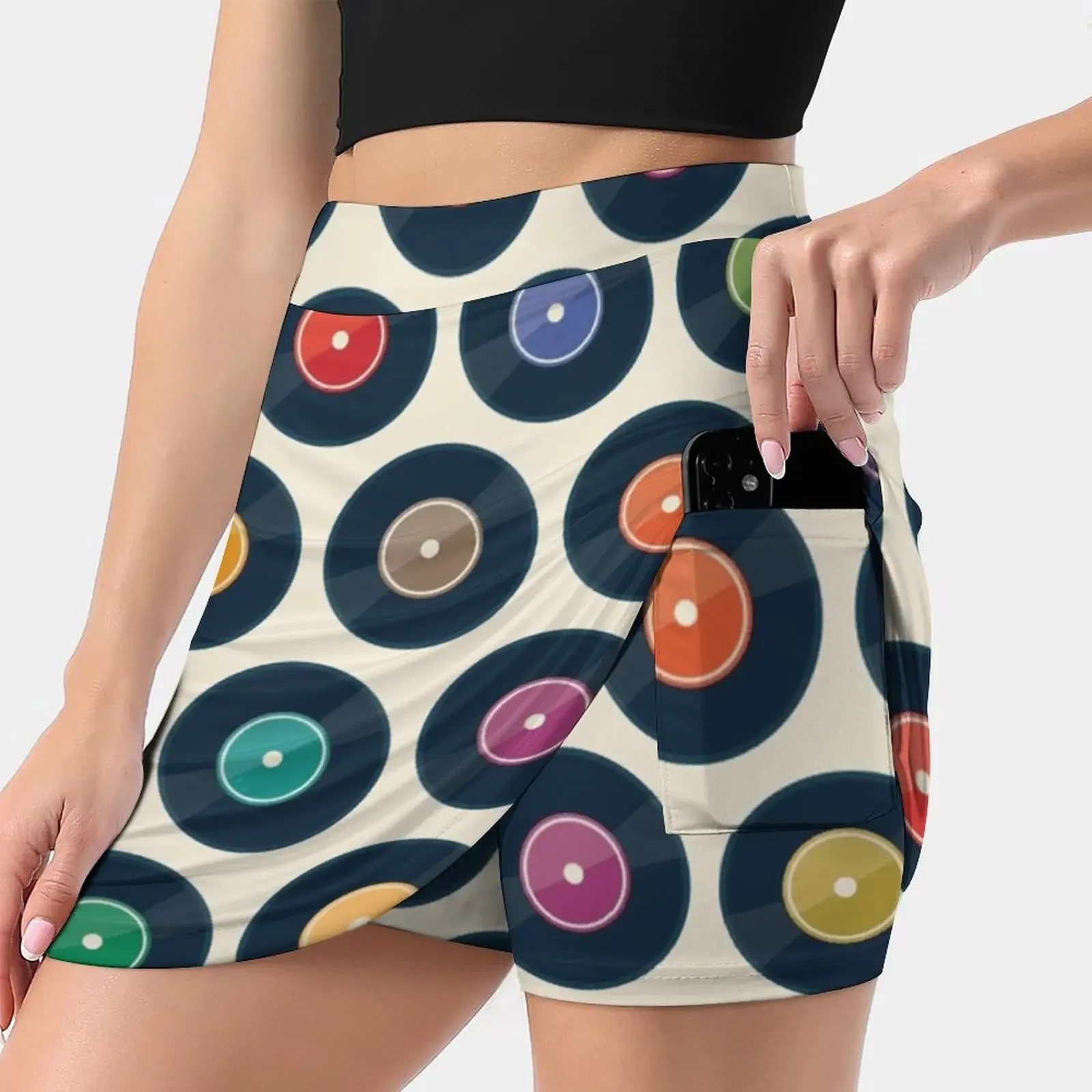 

Vinyl Record Collection Women's skirt Aesthetic skirts New Fashion Short Skirts Retro Vintage Record Vinyl 60S 70S 80S