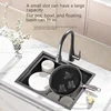 Hidden Bar Sink Stainless Steel Kitchen Sinks Embossed Single Slot with Lid Balcony Garden Coffee Shops Small Washing basin 4
