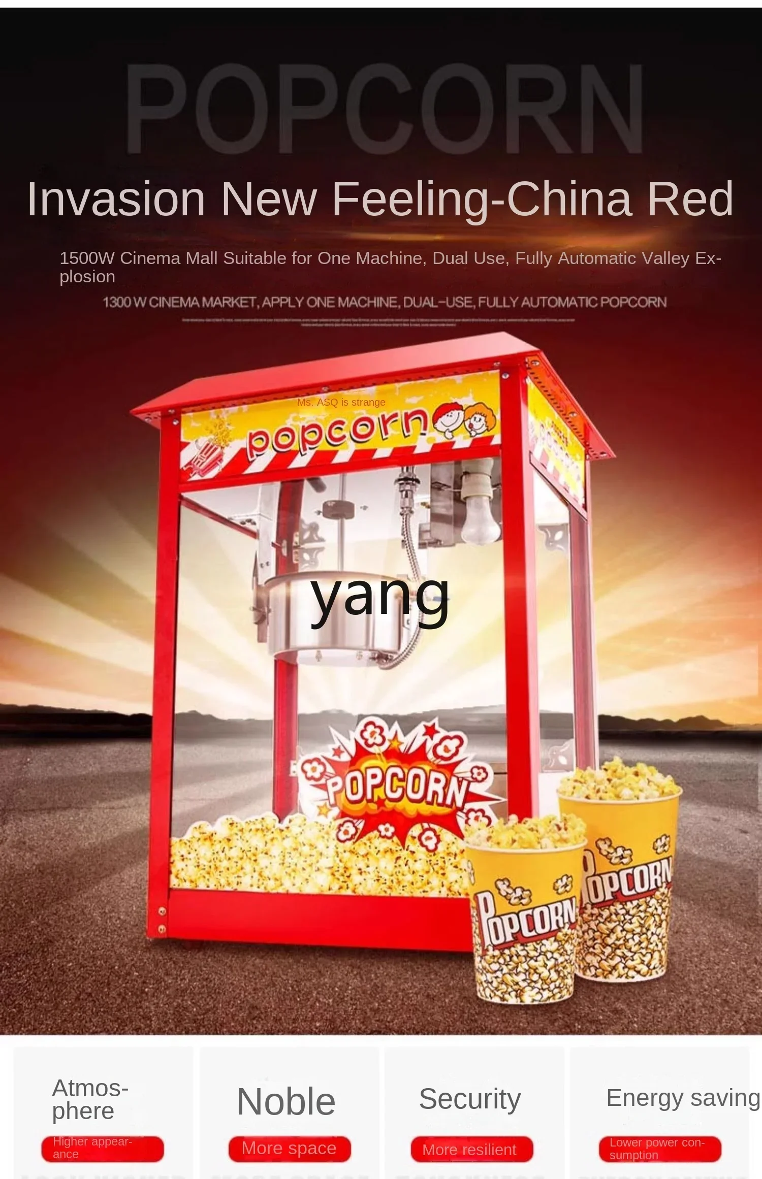 L'm'm Automatic Popcorn Machine Electric Heating Popcorn Machine