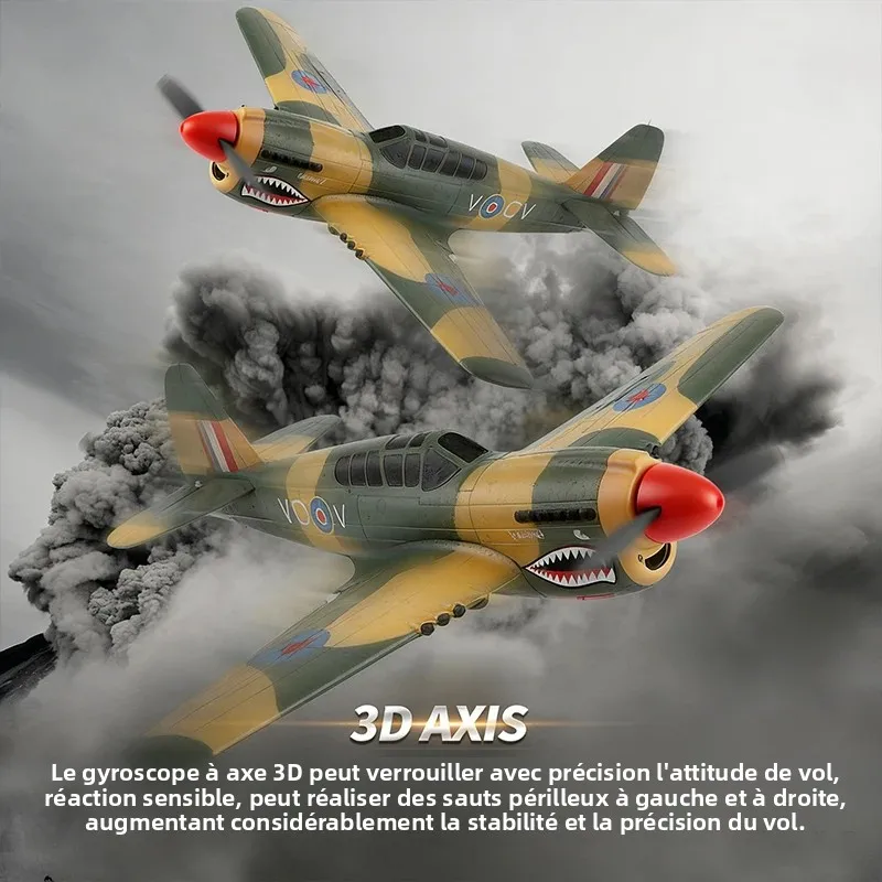 Détail des ailes et du fuselage en EPO de l'avion RC WLtoys A220-P40 RTF.