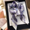 Women New Style Square Headscarf Luxury Sunscreen Beach Kerchief Popular Design 70X70CM Silk Hijab 2023 The Four Seasons Scarves 2