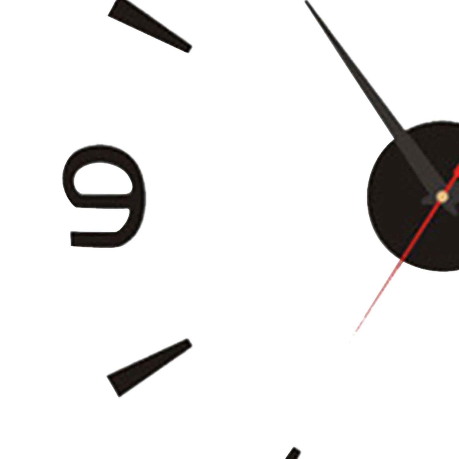 40cm Small Black Modern Simple European Silent Acrylic Frameless DIY 3D Wall Clock Wall Clock 3D Wall Clock 3D Number Wall Clock