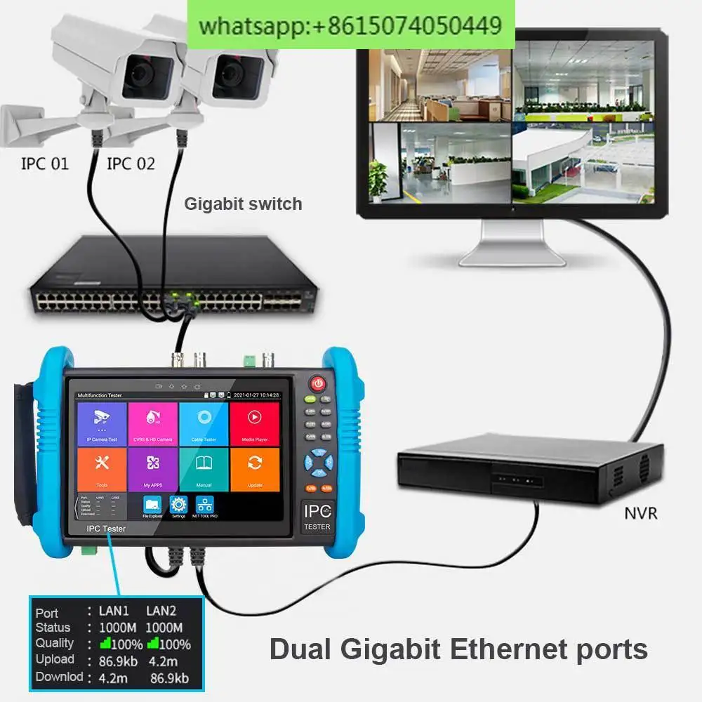 

Engineering treasure English IPC716 top equipped with NOYAFA full-featured network communication video surveillance tester