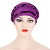 KepaHoo Muslim Women Braid Turban Cap Islamic Head Wraps Pre-Tied Hijab Bonnet Femme Musulman Stretchy Hair Cover Indian Hat 4