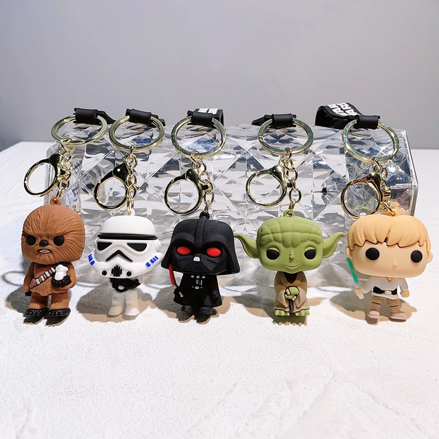 Porte-clés de dessin animé Star VAN, Darth Vader, Chewbacca, Master Yoda,  pendentif porte-clés de voiture, décoration de sac d'école, cadeaux mignons  pour les amis - AliExpress