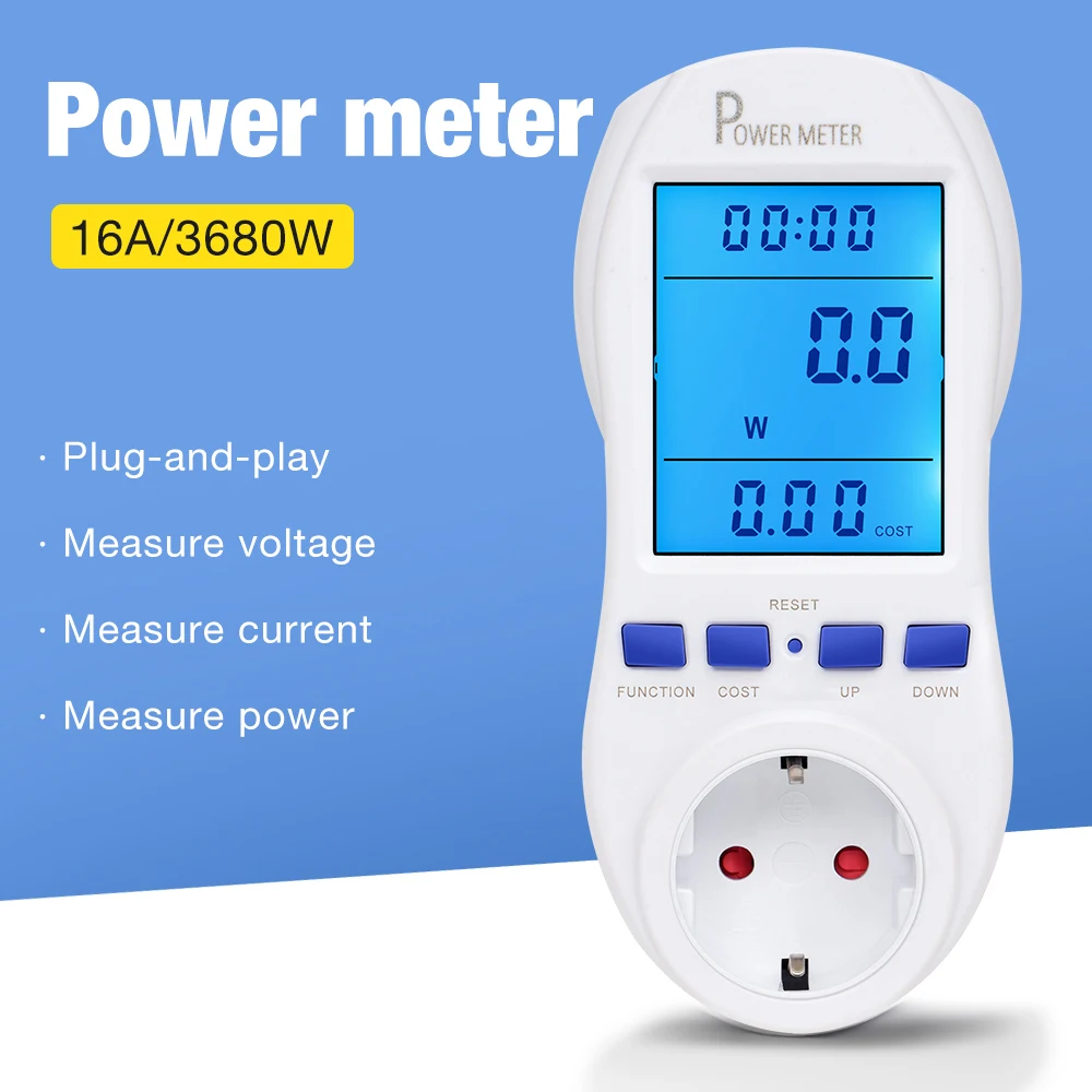 Digital Power Meter Wattage Kwh Energy Measuring Outlet