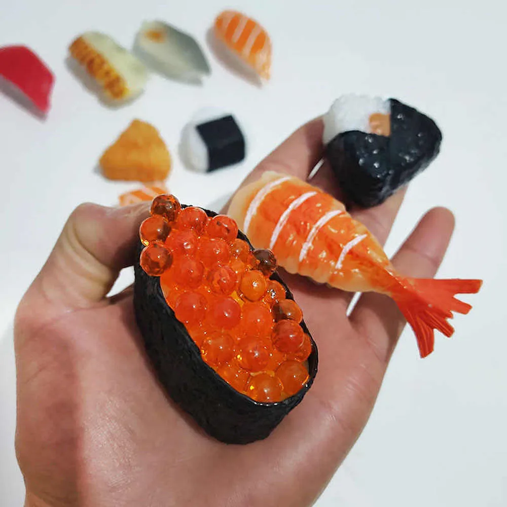 fake food props store shop decoration Abalone Scallop Sea Urchin shrimp rice squid Salmon fish Roe Slices simulation sushi