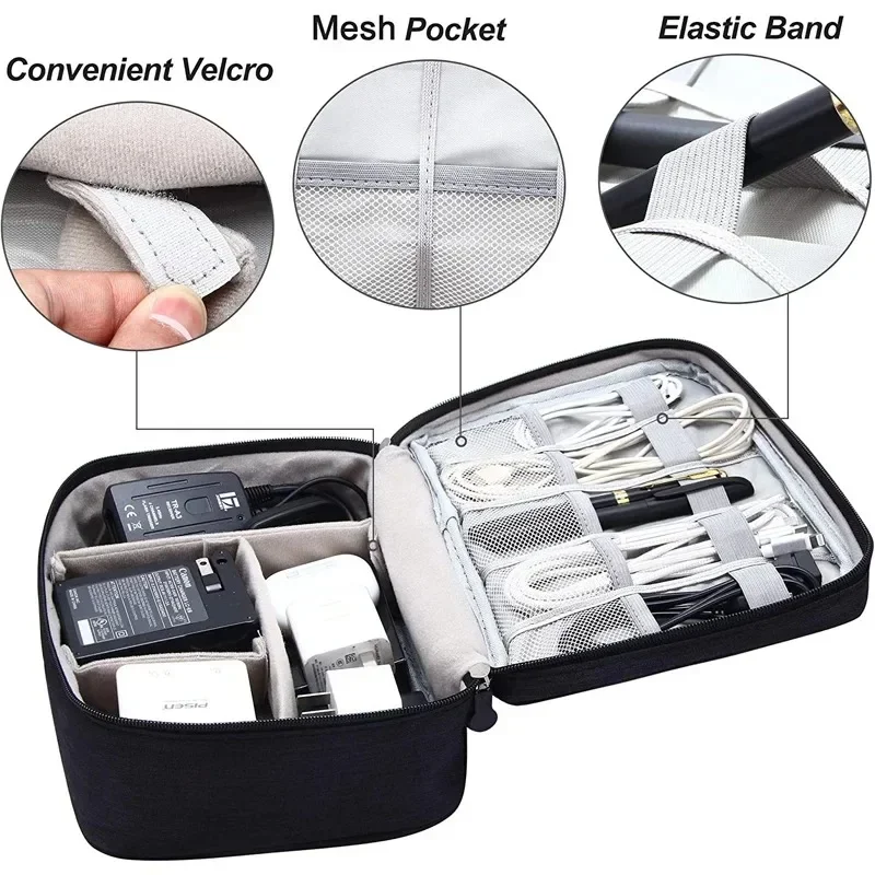 Cable Storage Bag Waterproof Digital Electronic Accessories Organizer Portable Travel Cable Organizer Case for cable Charger