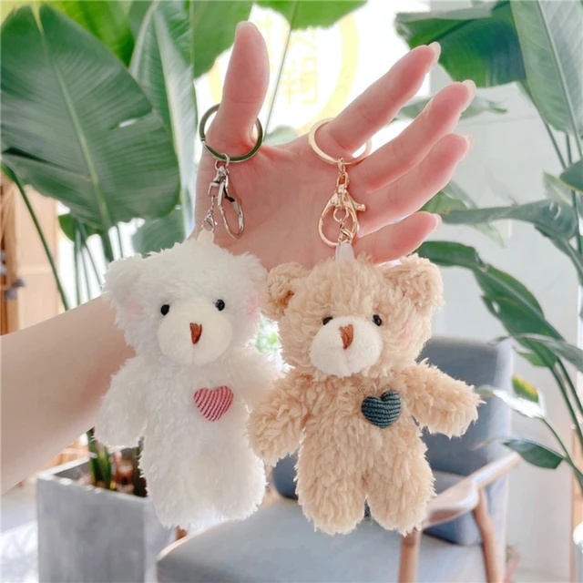 X6HE Mini peluche orso portachiavi carino Aniaml portachiavi ornamento  appeso portachiavi zaino borsa fascino regalo per ragazze donne - AliExpress