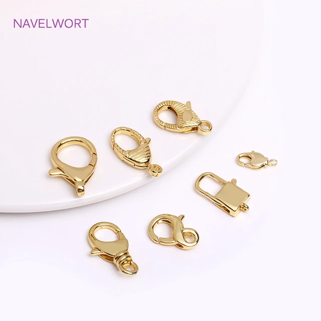 Wholesale 7 Styles 18K Gold Plated Brass Lobster Clasp Hooks Connector For  Jewelry Making DIY Necklace Bracelet Accessories - AliExpress