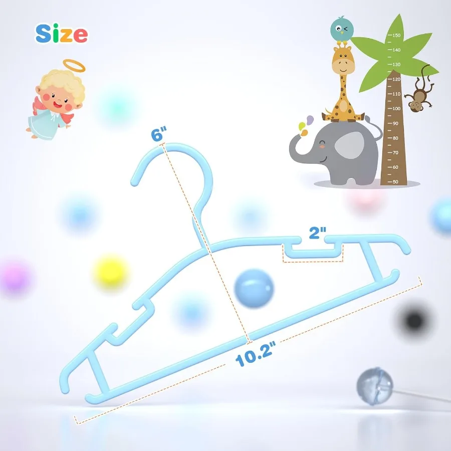 60Pack Plastic Hangers for Closet Organization Ideal for Storing Infant and Toddler Clothes Lightweight White Hangers with Smoo