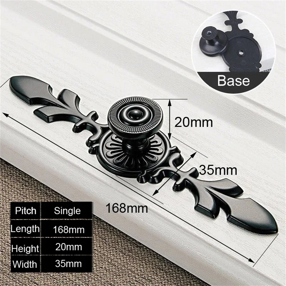 Sleek Black Aluminum Bedside Cabinet Pulls - Minimalist Furniture Hardware Handles