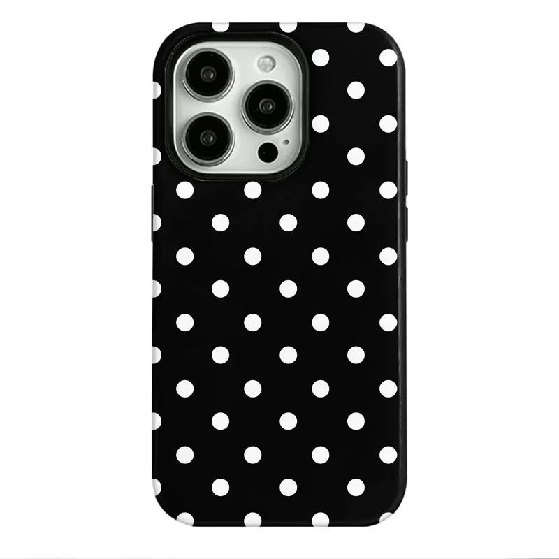 Minimalist White Polka Dots Shockproof Phone Case