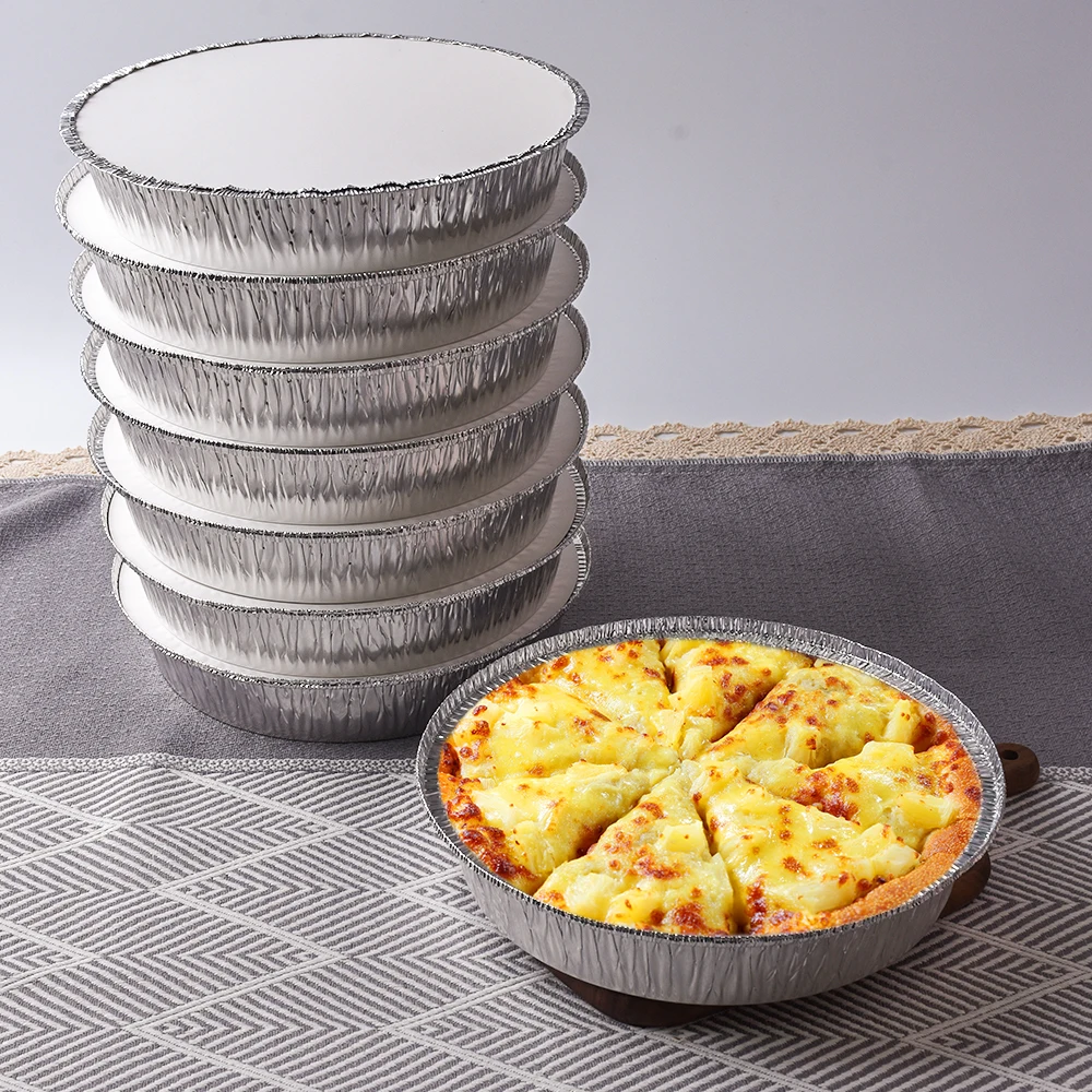 42pcs 7inch Pie Pans Disposable Round Aluminum Foil Pizza Baking Tray