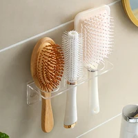 Acrylic Comb Holder Organizer Storage Shelf Clear Transparent Wall-Mounted Hair Brushes Rack Bathroom Accessories Home Shelves 1