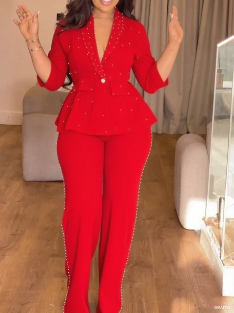 Kristy Luxury Beading Pant Set 2