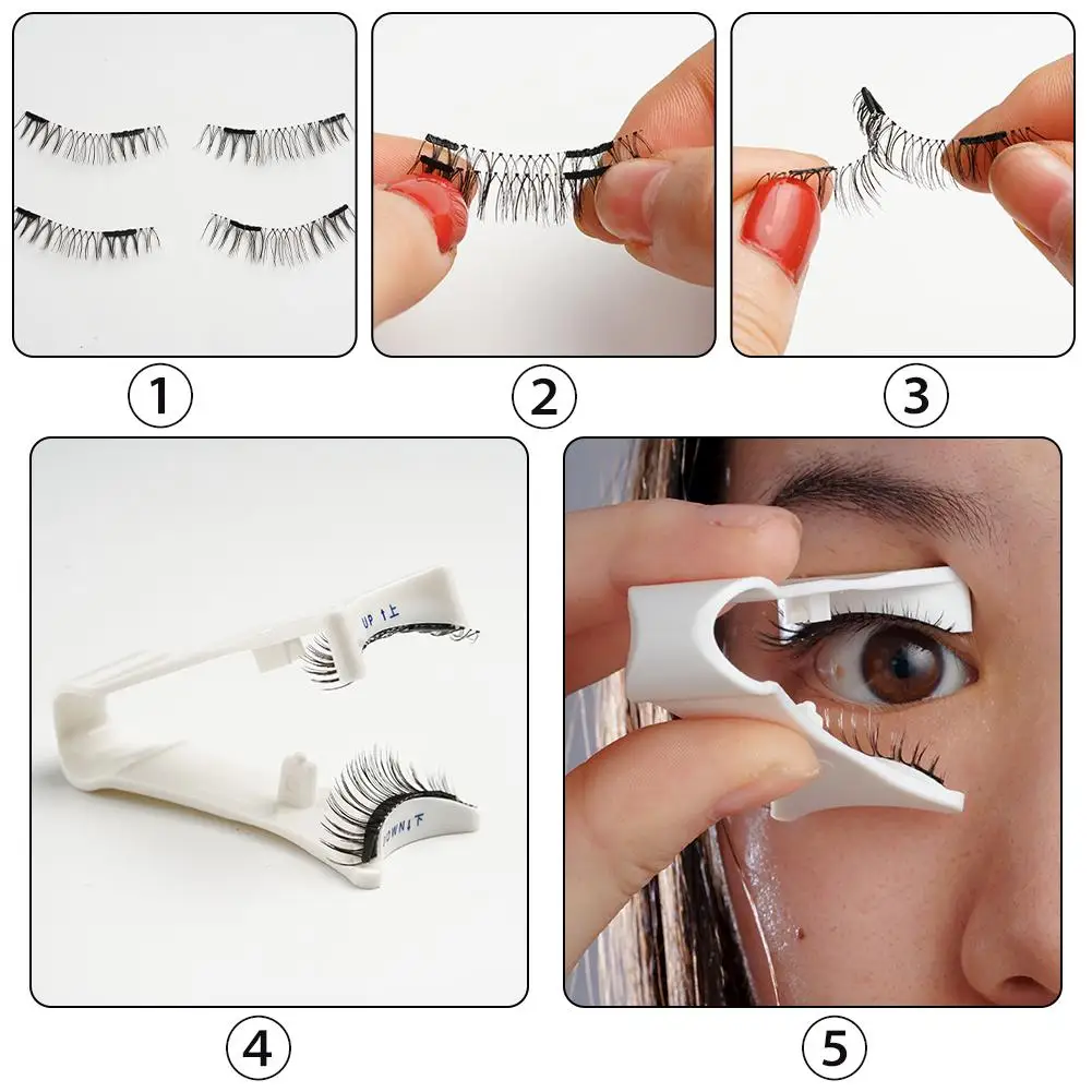 Fake Eyelashes 1set 4 Pairs 3D Magnetic Can Be Reused Cosmetic Natural Extension Tools Magnetic Eyelash Eyelash Belt 5