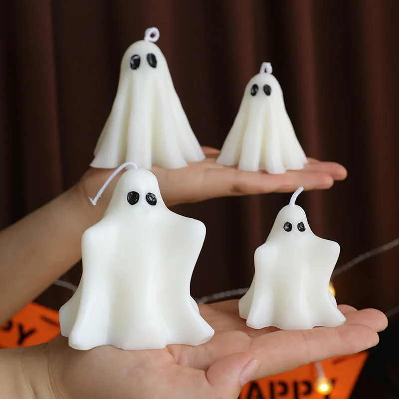 Halloween Decorations Ghost Candles Decor 1/6Pcs Cute Scented Halloween Candles Party for Indoor with DIY Tools