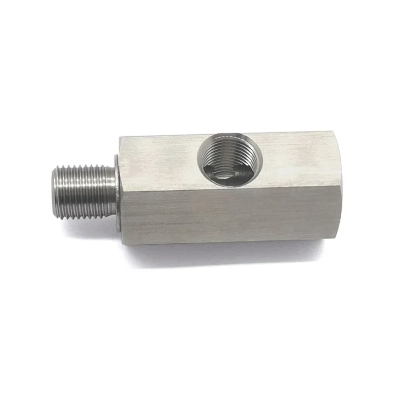 Oil Pressure Sensor Tee M10x1.0 to M10x1.0 Adapter Side Holes 1/8NPT Female Turbo Supply Feed Line Gauge 4