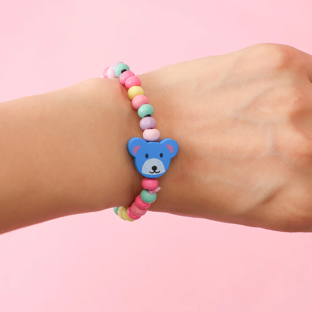 Wooden Bead Bracelet 12pcs for Kids Girl Birthday Party Favors