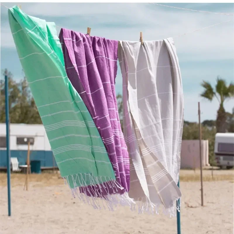 Fringe Beach Towel Sand Free Adult Bath Towel Cotton Quick Drying Shawl Türkiye Seaside Resort Multi-functional Skirt Fashion P8 1