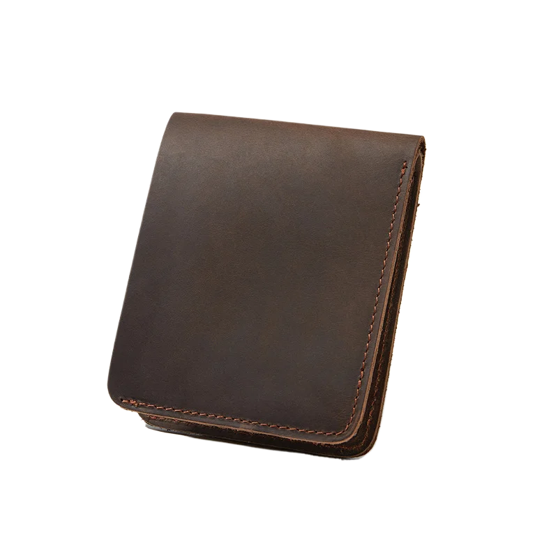 Vintage Men's Leather Wallet, Genuine Cowhide with Crazy Horse Pattern