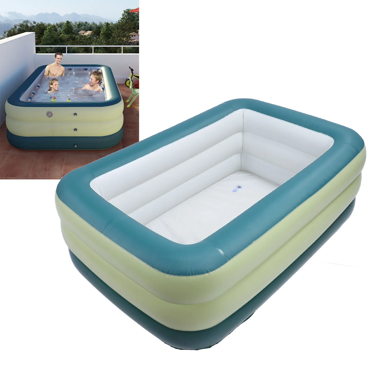 Piscine gonflable à 3 couches pour enfants, pliable, portable, grande capacité, multifonctionnelle, épaissie, jardin