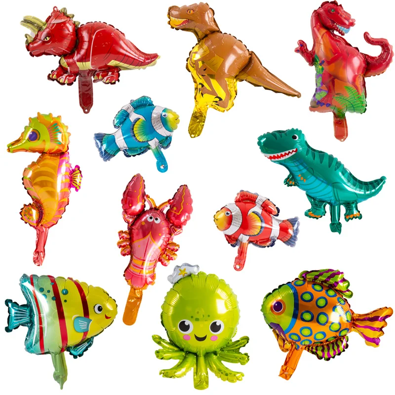 Palloncini Per Eventi Festivi Decorazione Per Feste Di Compleanno Per Bambini Foglio Di Alluminio Cartone Animato Delfino Aragosta Pesce Squalo Balena