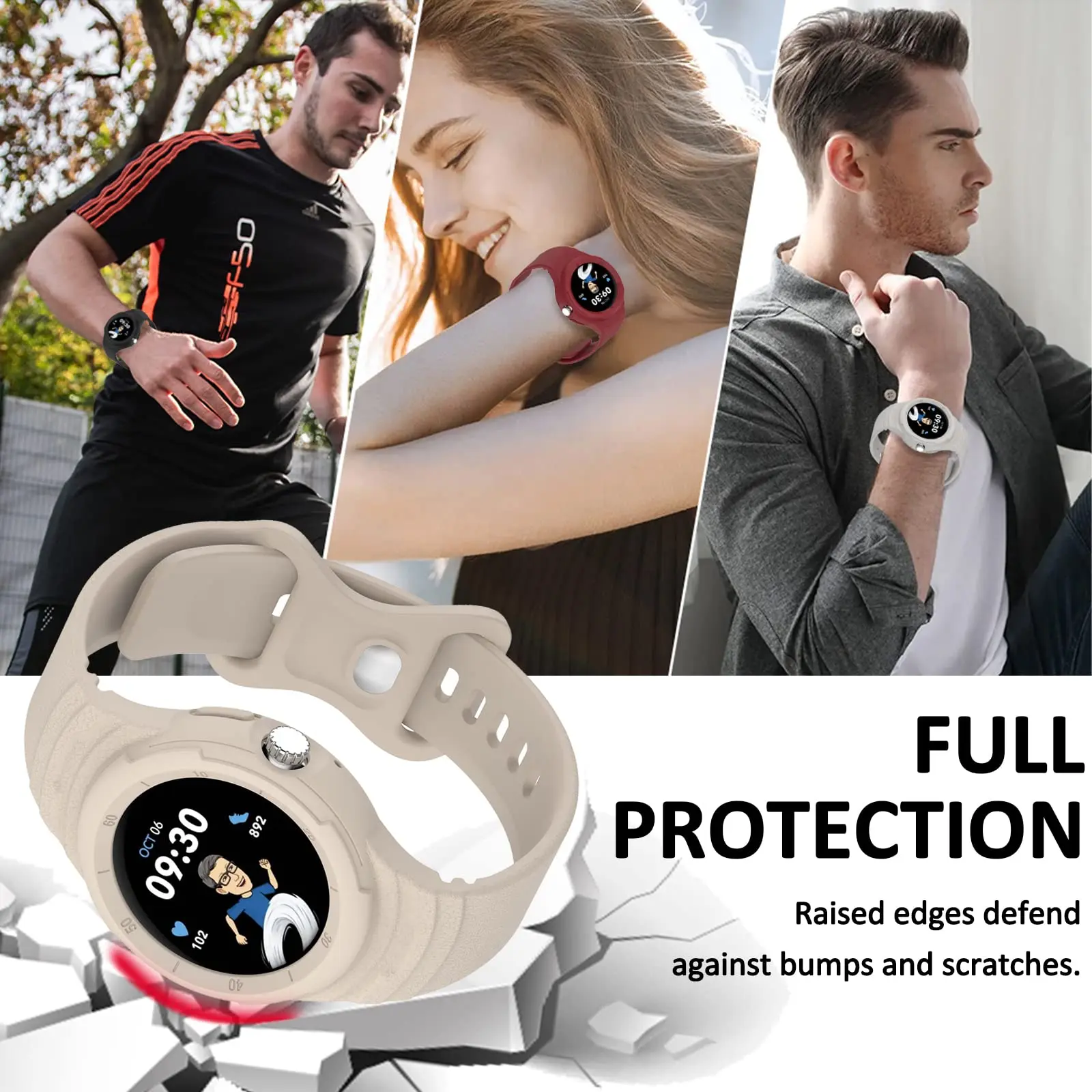 Enhanced Silicone Sport Wristband for Google Pixel Watch - Integrated Bracelet Strap Accessory