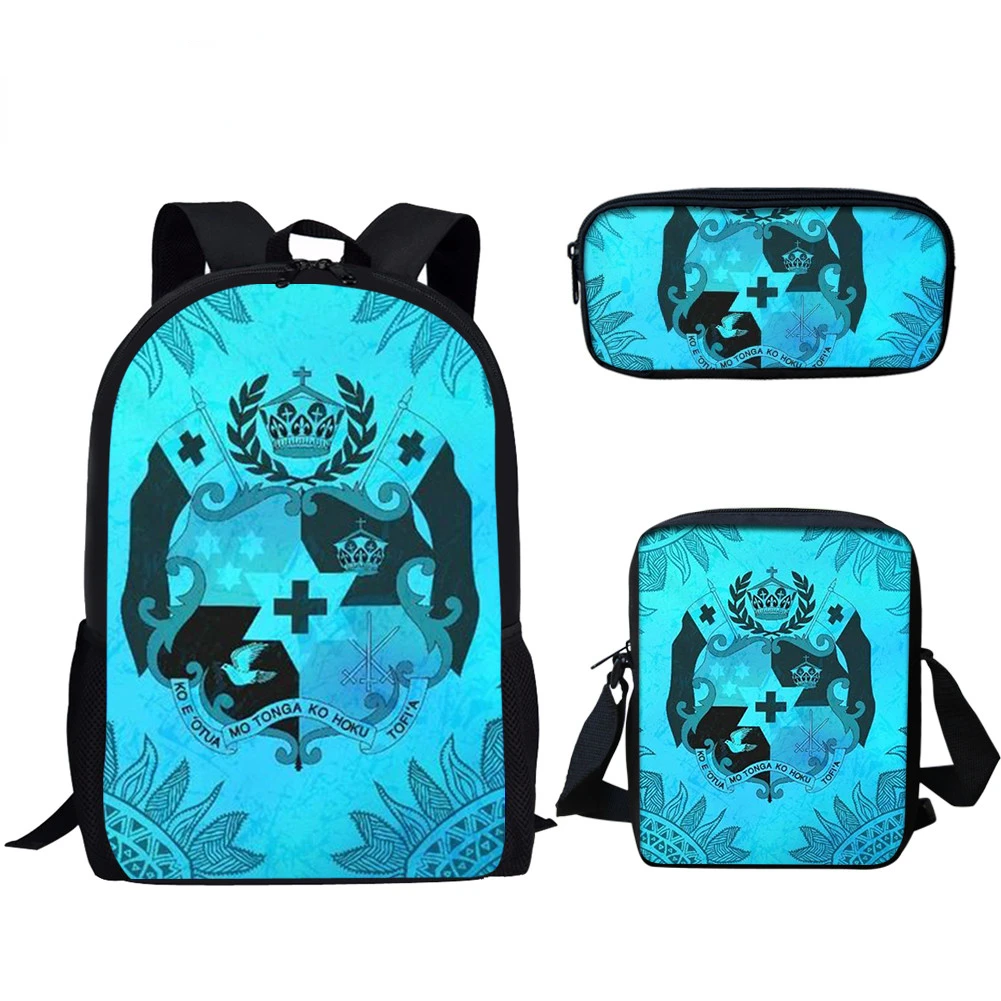 Hip Hop Blue Tribal 3pcs/Set Backpack 3D Print School Student Large Capacity Bag Travel Laptop Daypack Shoulder Bag Pencil Case