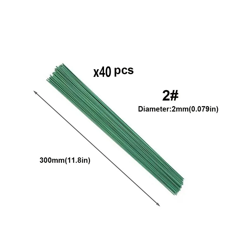 Light Green Floral Wire Stems for Crafting and Flower Arrangements