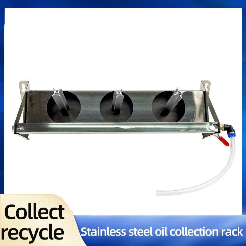 3-hole oil recovery rack Automotive maintenance residual oil waste return collector Wall mounted stainless steel rack
