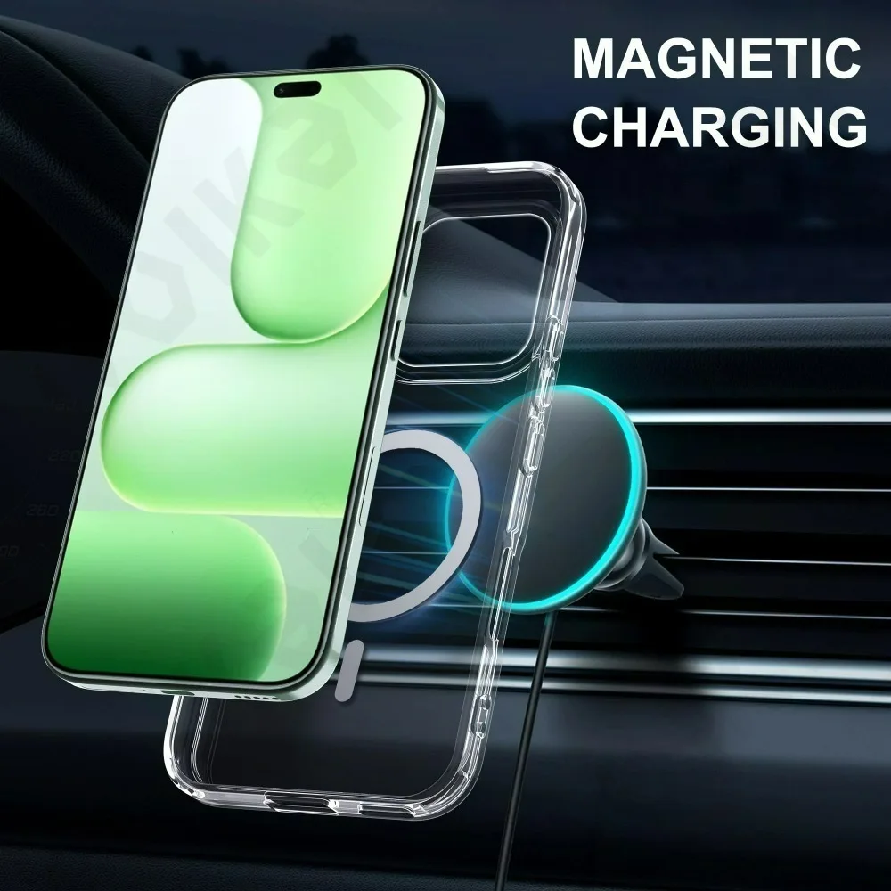 Magnetic Crystal Clear Protective Case with Magsafe Transparent Cover