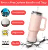 2Pcs Silicone Boot for Stanley Quencher Tumbler Protective Cup Bottom Sleeve Cover Cup Accessories Fits H2.0 30oz 40oz 2