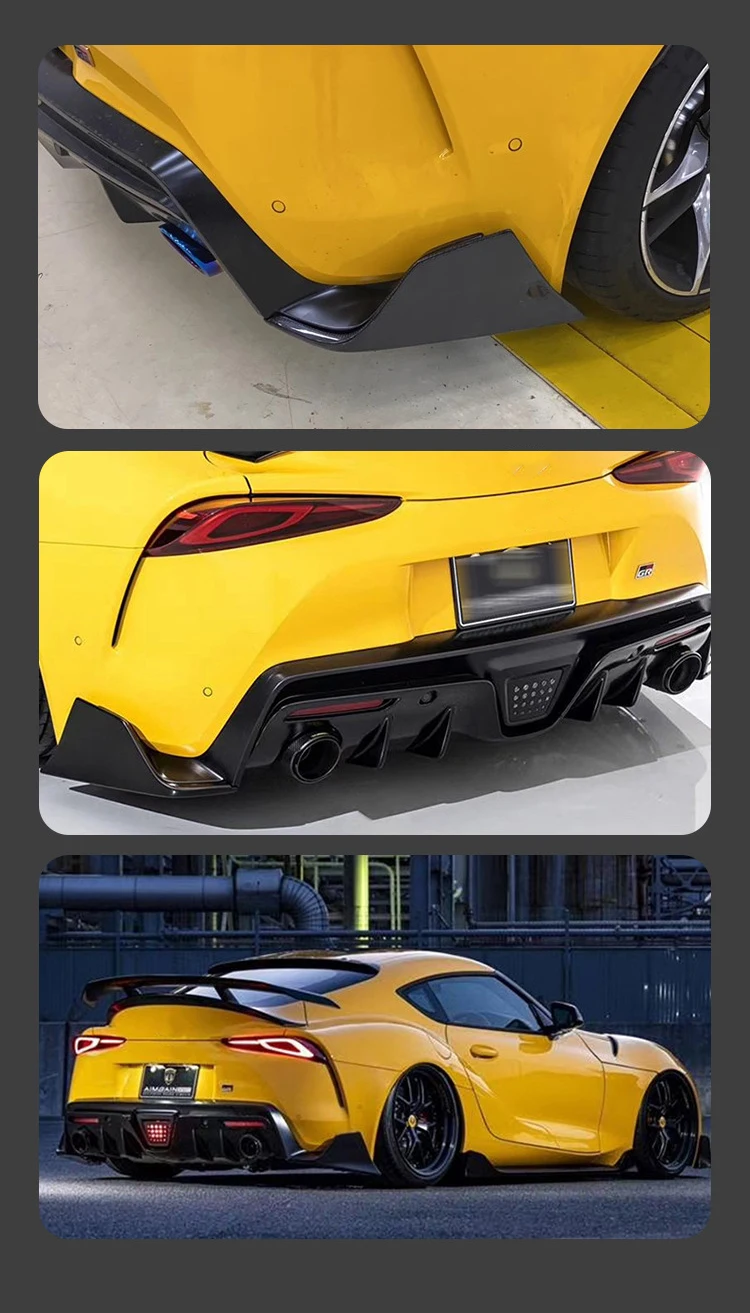 탄소 섬유 리어 립 디퓨저 스플리터 범퍼 보호 윙렛, GR Supra A90 A91 MK5 2021-2023 용, A90 3 개