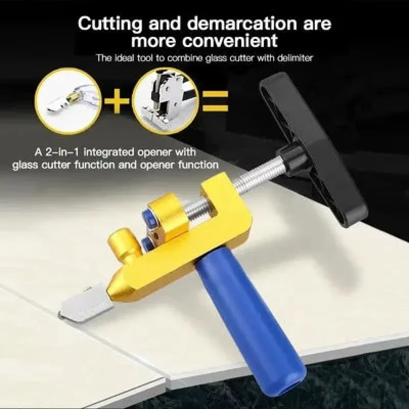 Glass Cutter Tile Glass Cutter Tile Cutting Tool Professional 2-in-1 Ceramic & Glass Tile Cutter Multifunctional Ceramic Glass Tile Cutting Tool Cutter Cutting Set