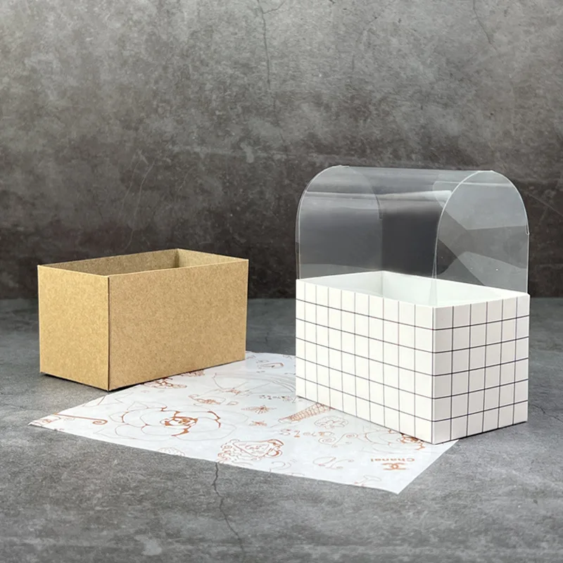 50pcs Kraft Paper Sandwich and Burger Takeout Boxes, Disposable Toast, Donut, Bread, Ha... - SKU KPSB0850 - UGI Packaging