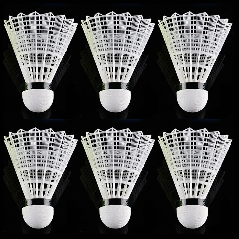Badminton Nylon Ball Cork Ball Head Exercise Gym Sport Badminton for Practice Competition 6 Pieces in 1 Set