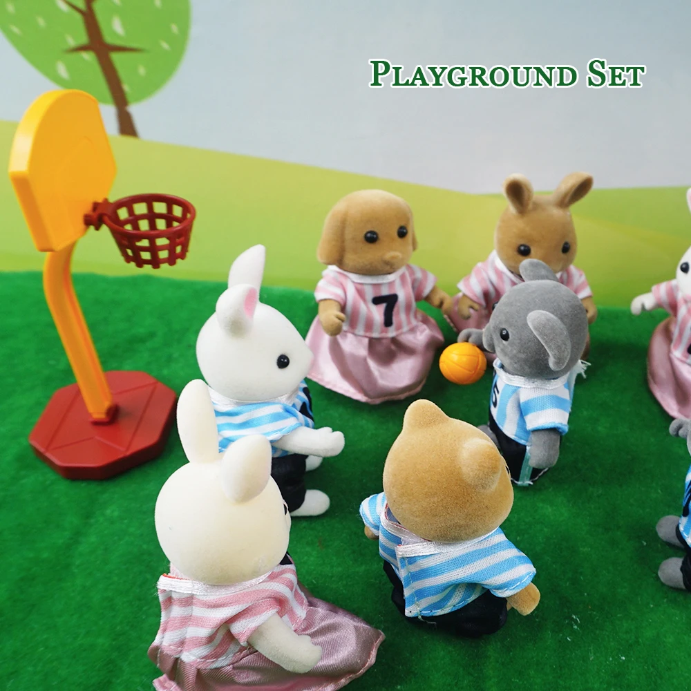 1/12 Forest Family Bunny Animal Football Sports Suit Doll House Accessories Miniature Furniture Basketball Toy For Girl Gift 5