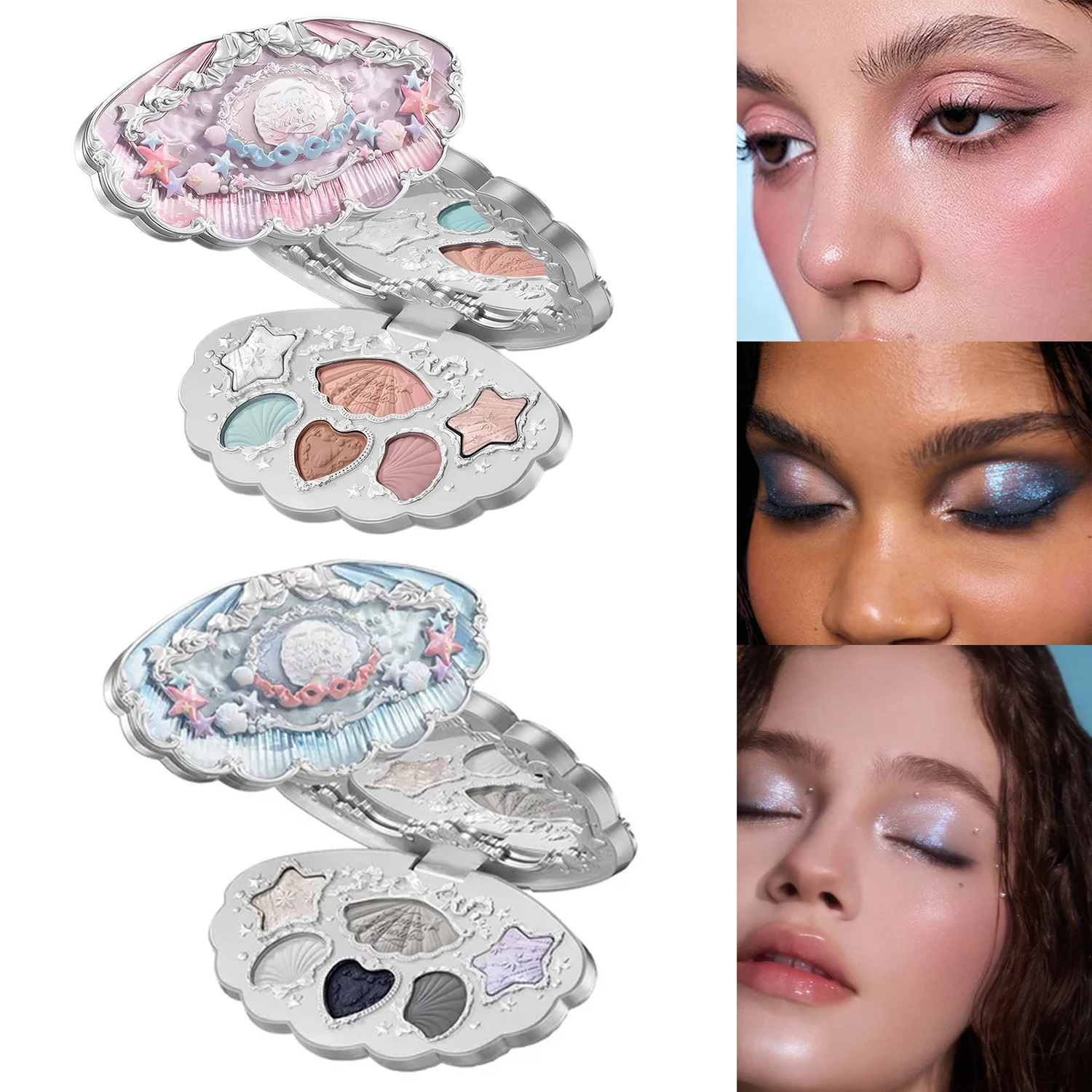Flower Knows Shells Jewel Eyeshadow Palette 6 Colors Matte