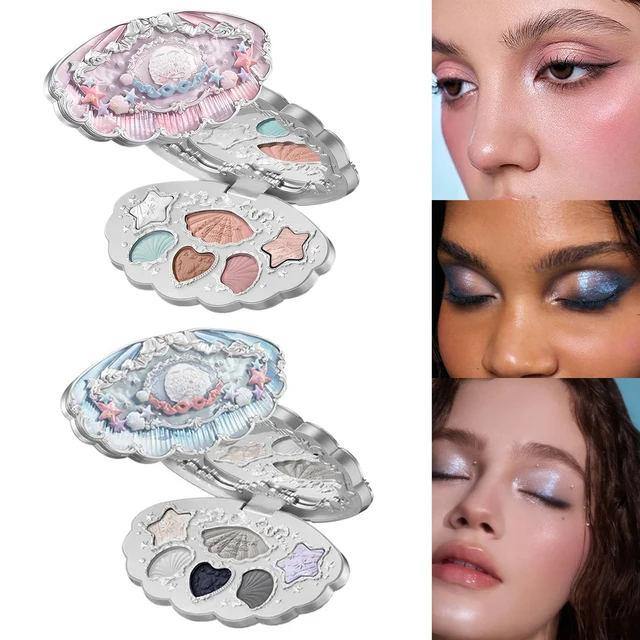 51685-7d9741.jpg Flower Knows Shells Jewel Eyeshadow Palette 6 Colors Matte and Shimmer Highly Pigmented Long Lasting Makeup Palette Ocean Theme