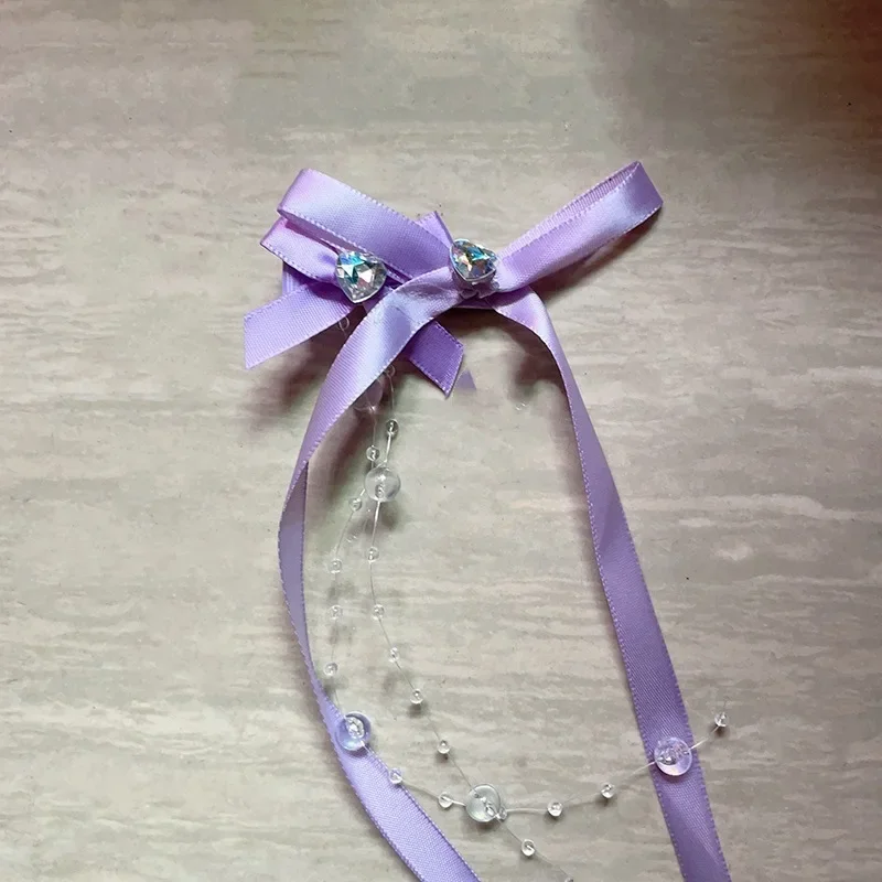 Band Glas Perlen Bogen Quaste Haar Clip Frauen Koreanische Mode Einfarbig Haarnadel Mädchen Party Headwear Seite Clips – Detail 10